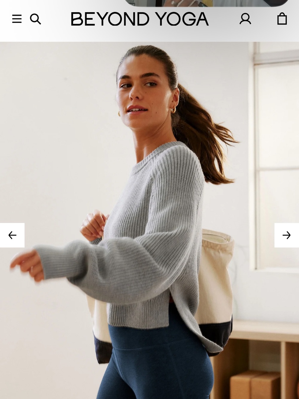 ISO Beyond Yoga Ready for Anywhere Hi Lo Sweater